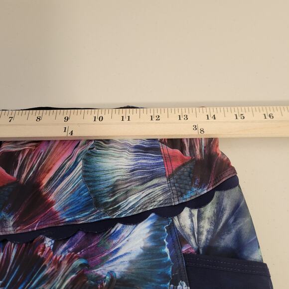 Desigual 3/4 Sport Leggings Capri Women's Size XL Workout Gym Mesh Colorful - Picture 9 of 11